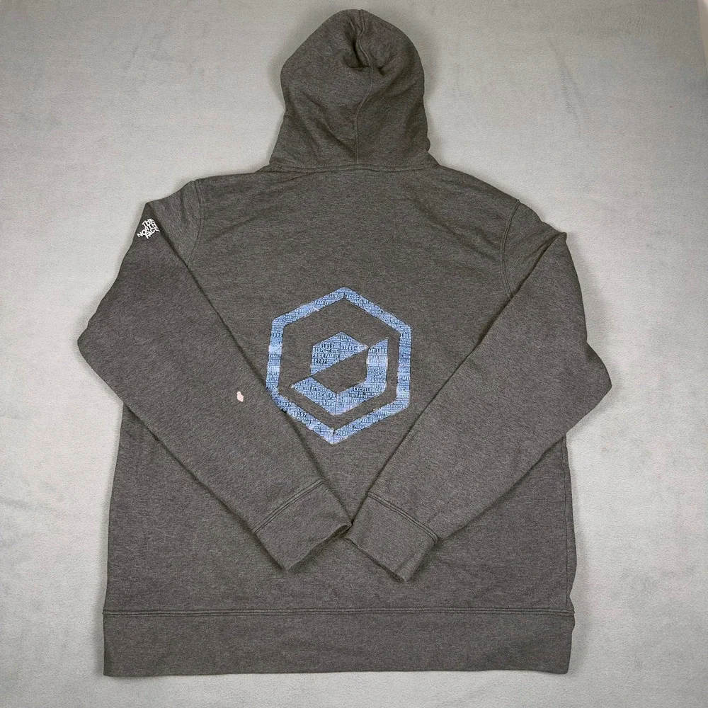 The North Face Mens XL Grey MTI Graphic Pullover Hoodie Sweatshirt